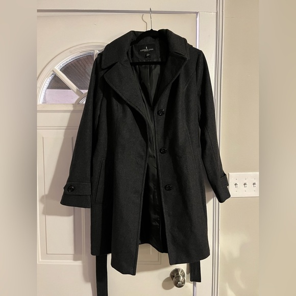 London Fog Women’s Wool Walker Coat | Charcoal - L - Picture 2 of 4